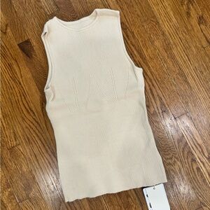 Commense Cream Ribbed Tank Top